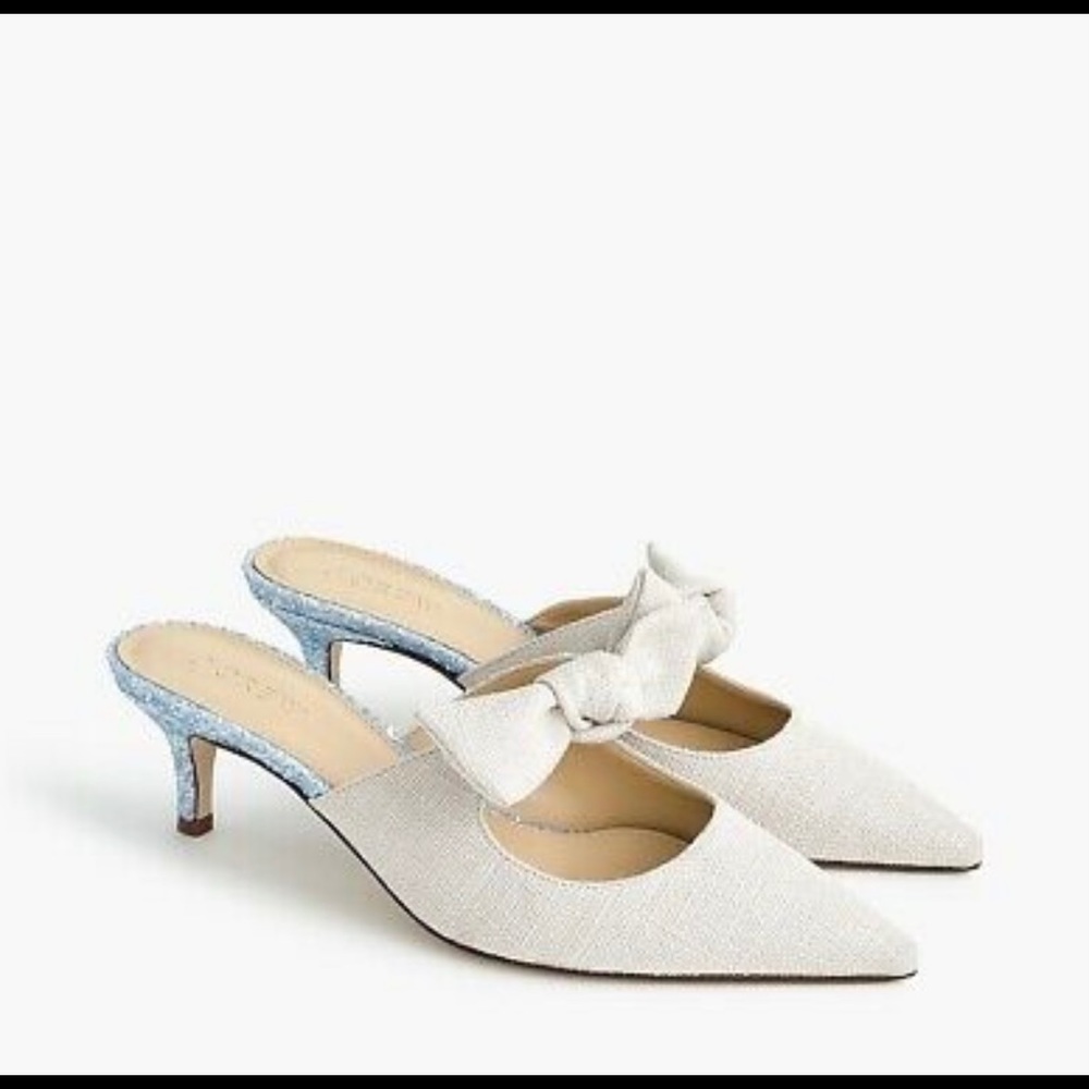J.Crew Sophia white mules size 8 NWOT